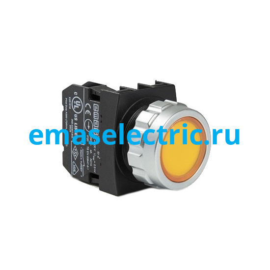 H100DS Кнопка (1НО), жёлтый цвет, серия H (30мм) (250В AC, 4А), IP50 H100DS Кнопка (1НО), жёлтый цвет, серия H (30мм) (250В AC, 4А), IP50