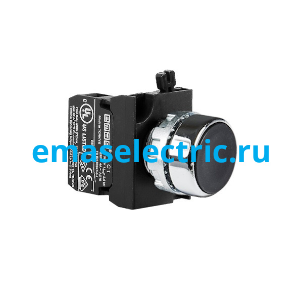 CM100DH Кнопка нажимная Ø22мм. круглая, без фиксации, черная (1НО) в металл. корпусе CM100DH Кнопка нажимная Ø22мм. круглая, без фиксации, черная (1НО) в металл. корпусе