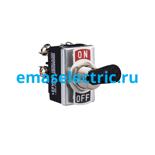 MA221 Тумблер (2НО), винтовое подключение, маркировка ON-OFF, металл покрытый пластиком (250В AC, 16А) MA221 Тумблер (2НО), винтовое подключение, маркировка ON-OFF, металл покрытый пластиком (250В AC, 16А)