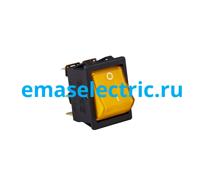 A14B5S11 Тумблер клавишный 30*22мм. клеммный мост (0-1) желтый с подсветкой (2НО) A14B5S11 Тумблер клавишный 30*22мм. клеммный мост (0-1) желтый с подсветкой (2НО)