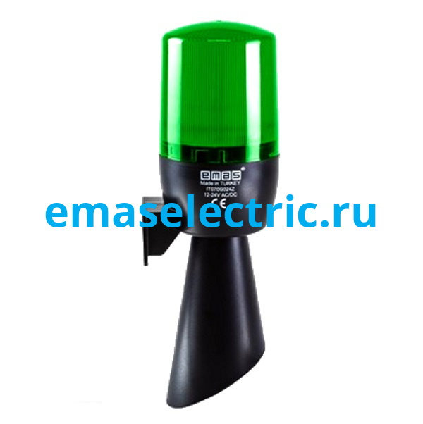 IT070G0240Z Сигнальная колонна маячкового типа с зуммером (звуковой рожок), зелёный цвет, 48-240В AC/DC, IP65 