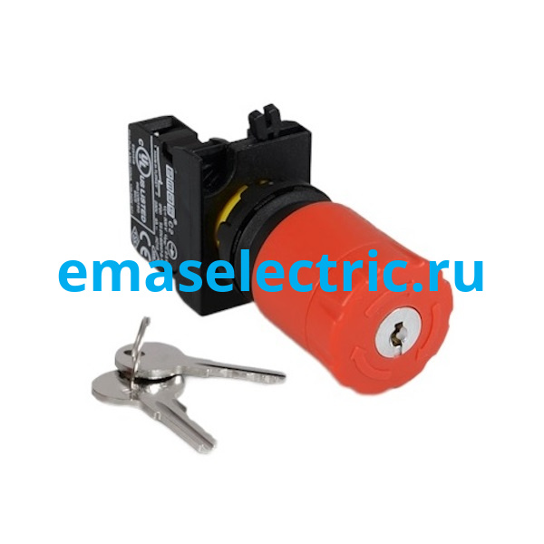 CP200EA30 Кнопка аварийная "Грибок" 30мм (1НЗ), возврат поворотом, с ключём, серия CP (250В AC, 4А), IP65