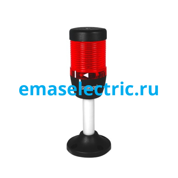 IK51F220XM03 Сигнальная колонна 50мм, одноцветная (красный цвет), стробоскоп FLESH, алюм. патрубок 100мм с основанием, 220В AC, IP40