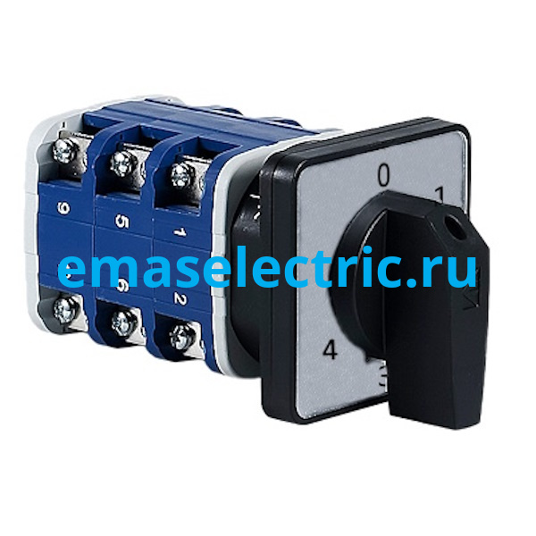 PSA080KS134S Переключатель многоступенчатый 80А (0-4), 1 полюс, рамка 64х64мм, 400В AC, IP54