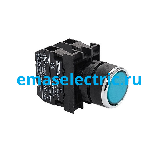 B101DM Кнопка (1НО+1НО), синий цвет, серия B (250В AC, 4А), IP50