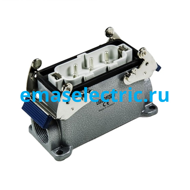 EBM606FD17 Кожух со штепселем металлический, 6 полюсов, 35A, боковой ввод (PG 21), IP65