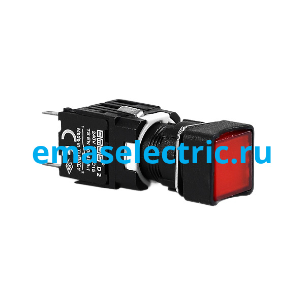 D100KDK Кнопка квадратная (1НО), красный цвет, серия D (250В AC, 1,5А), IP50 D100KDK Кнопка квадратная (1НО), красный цвет, серия D (250В AC, 1,5А), IP50