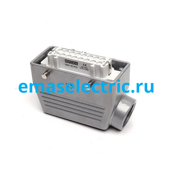 EBM16PU10 Кожух с гнездом металлический, 16 полюсов, 16A, боковой ввод (PG 21), IP65