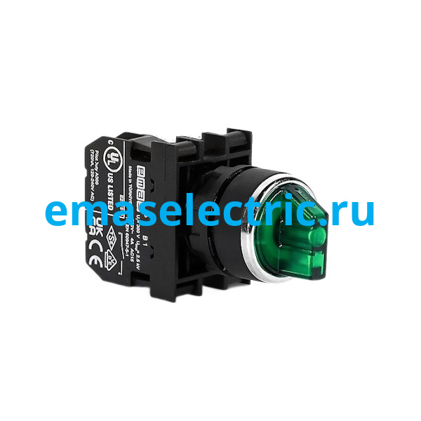 B100SL20Y Переключатель Ø22мм. (0-I) 60° с фиксацией, зеленый (1НО) B100SL20Y Переключатель Ø22мм. (0-I) 60° с фиксацией, зеленый (1НО)