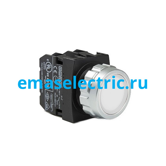 H202DB Кнопка (1НЗ+1НЗ), белый цвет, серия H (30мм) (250В AC, 4А), IP50