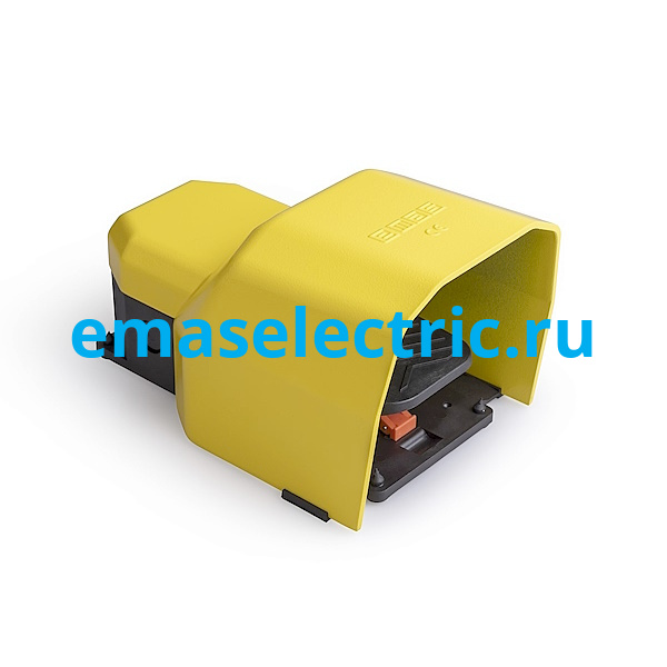 PDKS11BX11 Педаль одиночная, 1НО+1НЗ, с фиксацией, с защитным кожухом (алюминий) жёлтого цвета, (250В AC, 4А), IP65