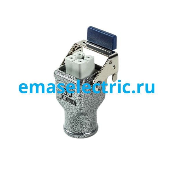 EBM04PU36 Кожух с гнездом металлический, 4 полюса, 10A, верхний ввод (PG 11), фиксаторы металл, IP65