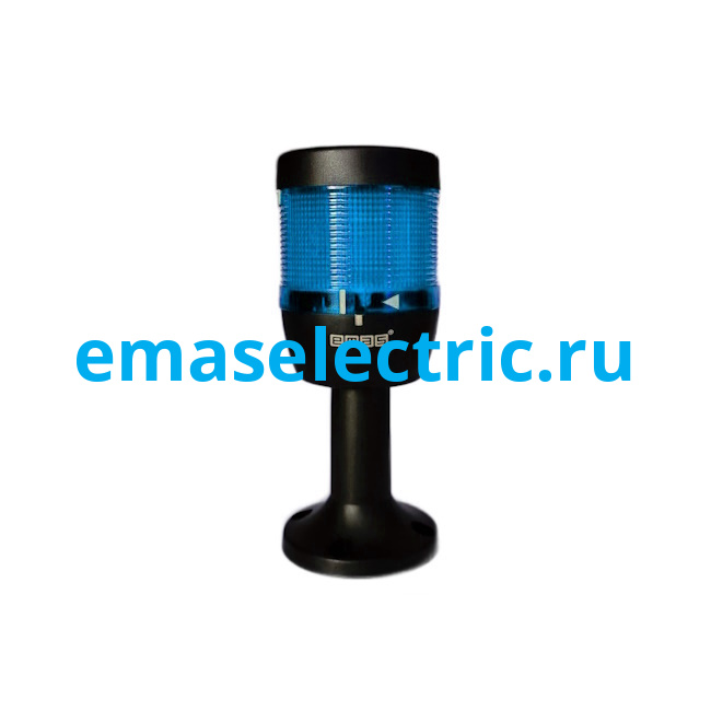 IK71F220XM01M Сигнальная колонна 70мм, одноцветная (синий цвет), стробоскоп FLESH, пласт. патрубок 100мм с основанием, 220В AC, IP40