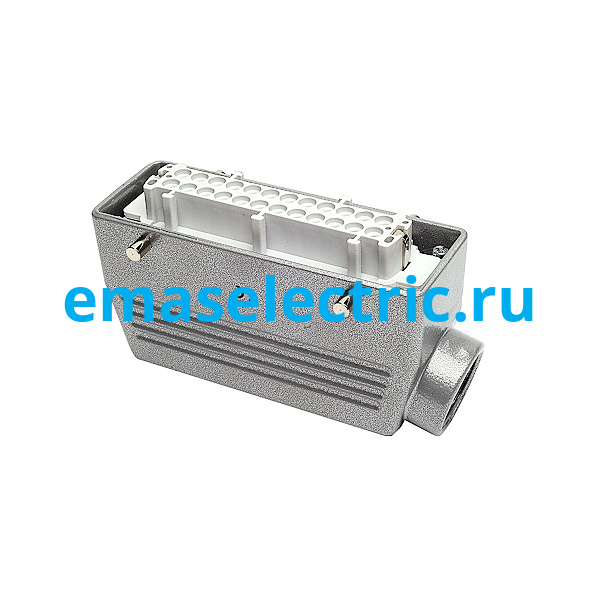 EBM24PU10 Кожух с гнездом металлический, 24 полюса, 16A, боковой ввод (PG 21), IP65