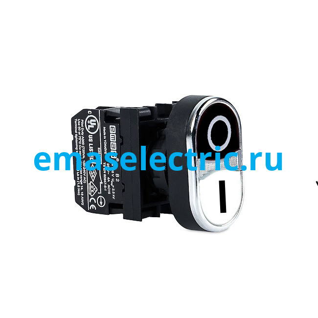 B102K20HB Кнопка сдвоенная (1НО+1НЗ), чёрный + белый цвет, серия B (250В AC, 4А), IP50
