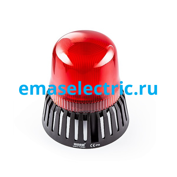 IT070R230C Сигнальная колонна маячкового типа с включаемым зуммером (звуковой рожок), красный цвет, 230В AC, IP65