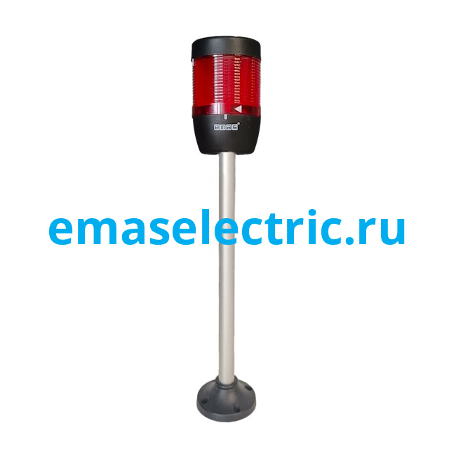 IK71L024XM05 Сигнальная колонна 70мм, одноцветная (красный цвет), светодиод LED, алюм. патрубок 500мм. с основанием, 24В AC/DC, IP40