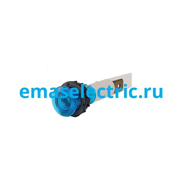 S102NM Сигнальная арматура 10мм, синий цвет, лампа накаливания, с клеммами, 230В AC