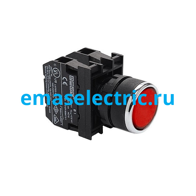 B102DК Кнопка (1НО+1НЗ), красный цвет, серия B (250В AC, 4А), IP50