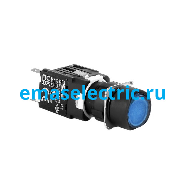 D100YDM Кнопка круглая (1НО), синий цвет, серия D (250В AC, 1,5А), IP50