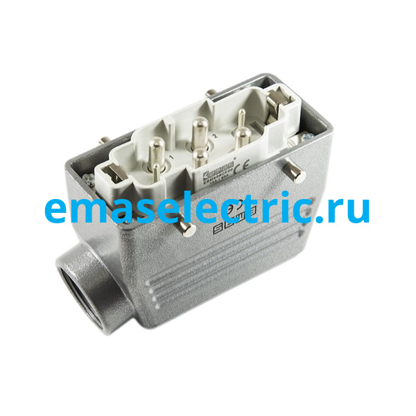 EBM806FU10 Кожух со штепселем металлический, 6 полюсов (4 x 80A + 2 x 16A), боковой ввод (PG 21), IP65