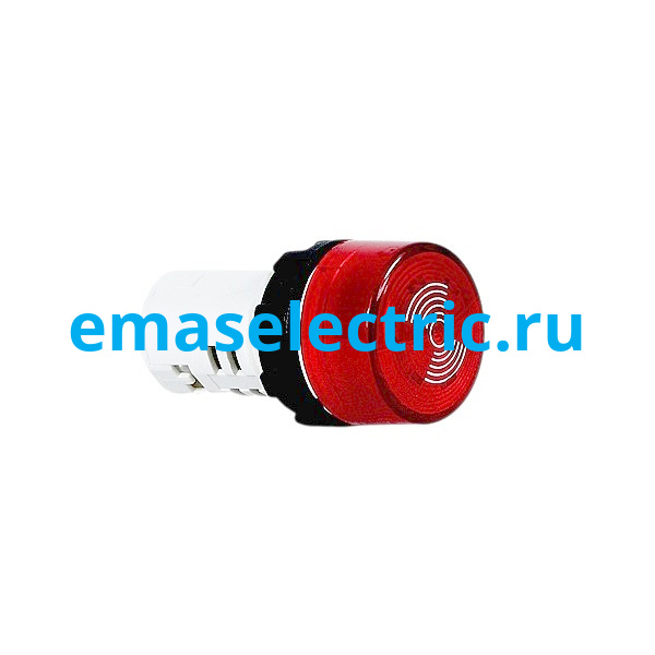 MBZS220S Зуммер моноблочный, красный цвет, с подсветкой светодиодом, 90 db, серия MB, 220В AC, IP50