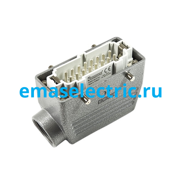 EBM16FU10 Кожух со штепселем металлический, 16 полюсов, 16A, боковой ввод (PG 21), IP65