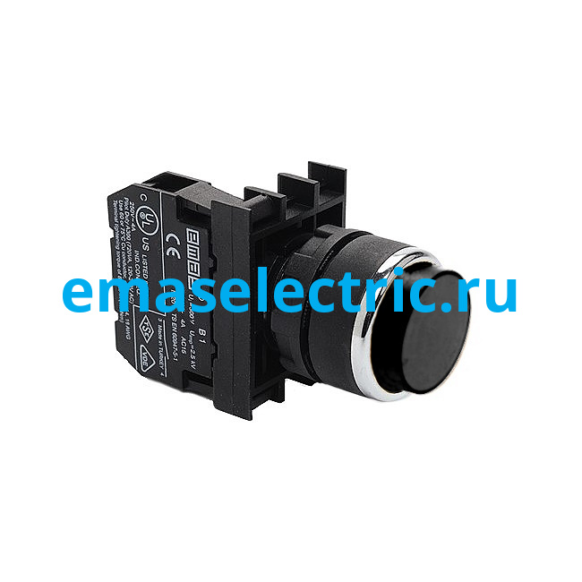 B100HH Кнопка выступающая (1НО), черный цвет, серия B (250В AC, 4А), IP50