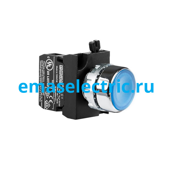 CM100DM Кнопка нажимная Ø22мм. круглая, без фиксации, красная (1НО) в металл. корпусе