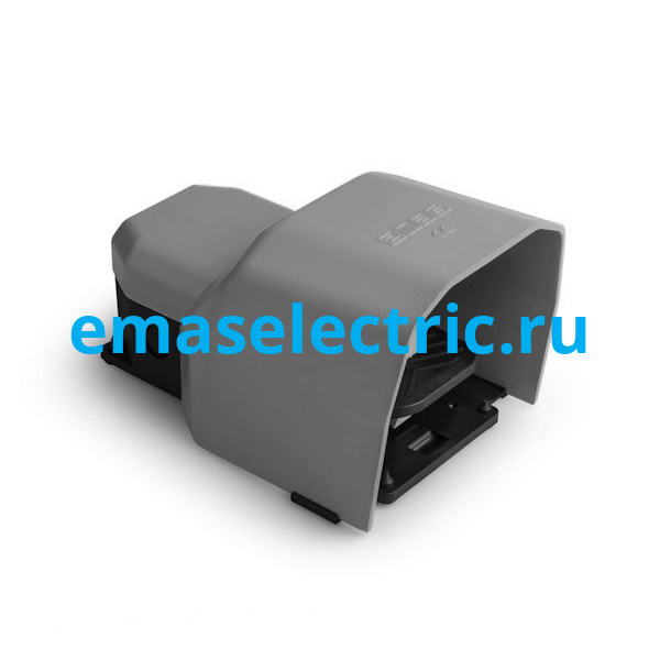 PDKS11GX12G Педаль одиночная, 2x(2НО+2НЗ), 2 скорости, с фиксацией, с защитным кожухом (алюминий) серого цвета, (250В AC, 4А), IP65