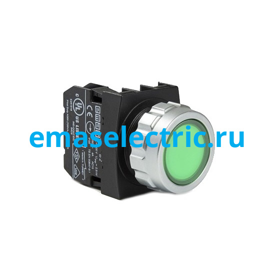 H200DY Кнопка (1НЗ), зеленый цвет, серия H (30мм) (250В AC, 4А), IP50