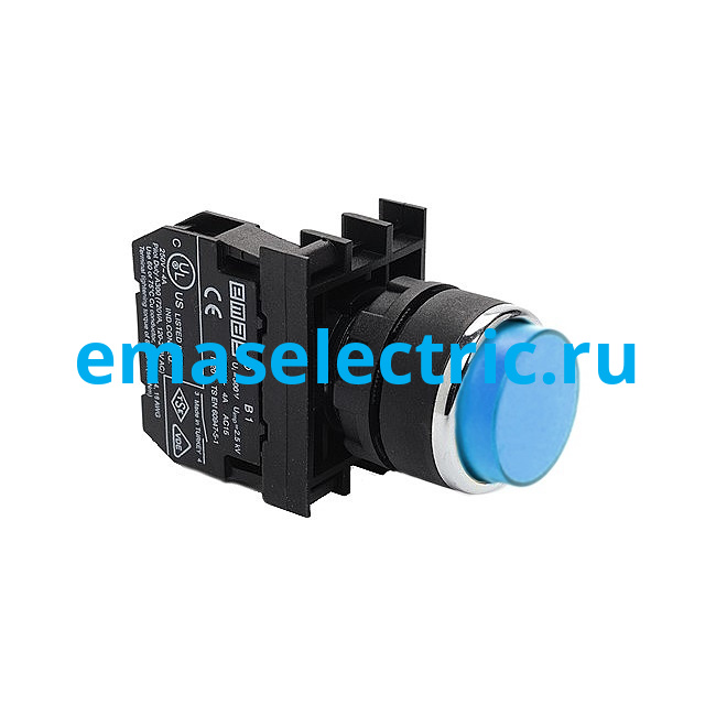 B100HM Кнопка выступающая (1НО), красный цвет, серия B (250В AC, 4А), IP50
