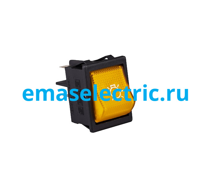 A14B1SA1 Тумблер клавишный 30*22мм. (лампочка) желтый с подсветкой (2НО)