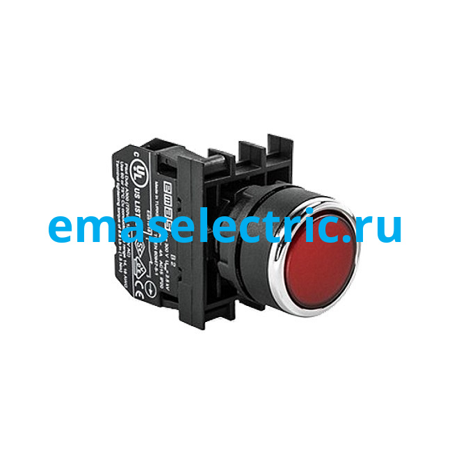 B100DK Кнопка (1НО), красный цвет, серия B (250В AC, 4А), IP50 B100DK Кнопка (1НО), красный цвет, серия B (250В AC, 4А), IP50
