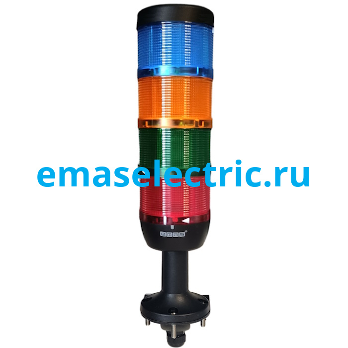IK74L024XD51 Сигнальная колонна 70мм, одноцветная (красный, зеленый, желтый, синий цвет), светодиод LED, настенное крепление, нижний кабельный ввод, пласт. патрубок 100мм с основанием, 24В AC/DC, IP40 IK74L024XD51 Сигнальная колонна 70мм, одноцветная (красный, зеленый, желтый, синий цвет), светодиод LED, настенное крепление, нижний кабельный ввод, пласт. патрубок 100мм с основанием, 24В AC/DC, IP40