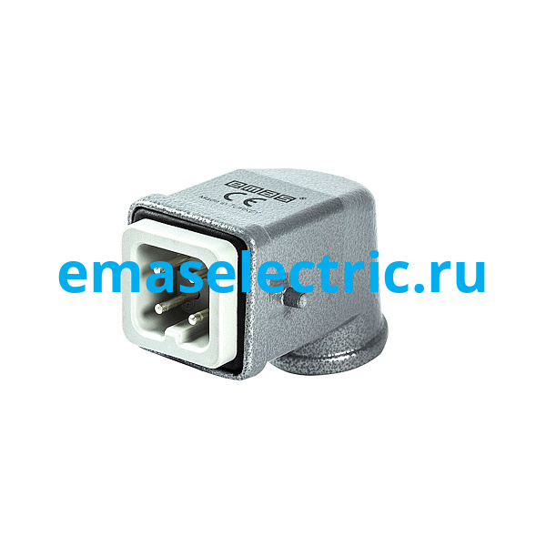 EBM04FU10 Кожух со штепселем металлический, 4 полюса, 10A, боковой ввод (PG 11), IP65