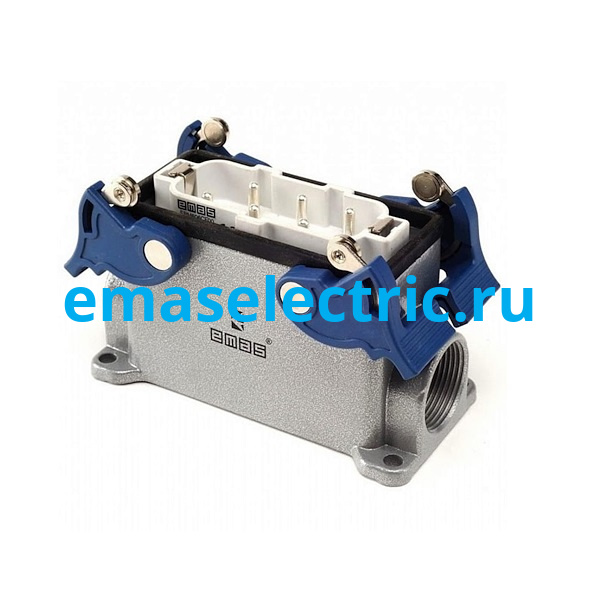 EBM606FD24 Кожух со штепселем металлический, 6 полюсов, 35A, двусторонний ввод (PG 21), IP65