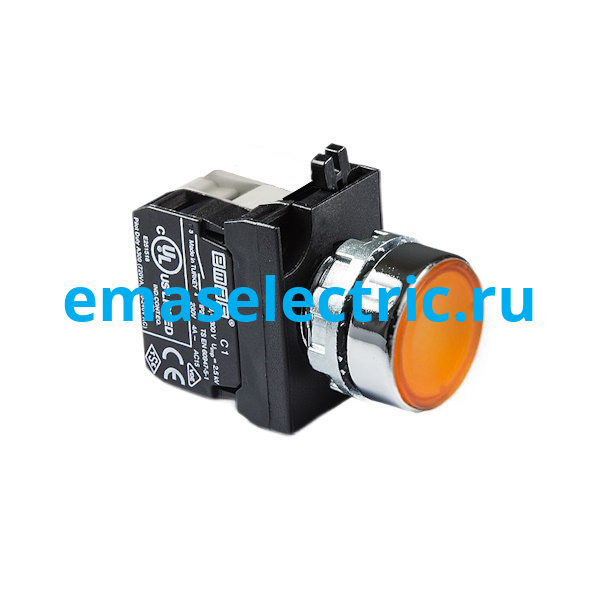 CM180DB Кнопка нажимная круглая с подсветкой-светодиод 12-30V AC/DC желтая (1НО) CM180DB Кнопка нажимная круглая с подсветкой-светодиод 12-30V AC/DC желтая (1НО)