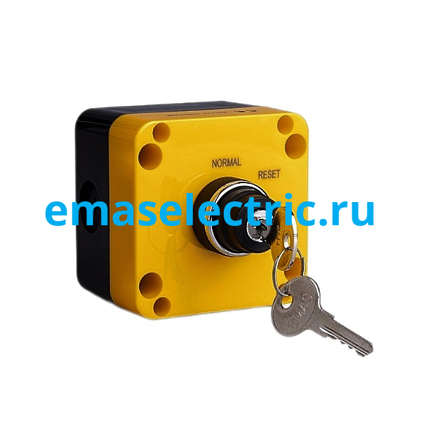 PA1111 Пост управления с cелекторным переключателем с ключом Ø22мм. (0-1) без фиксации, ключ вынимается в положении 0 (1НО) IP50