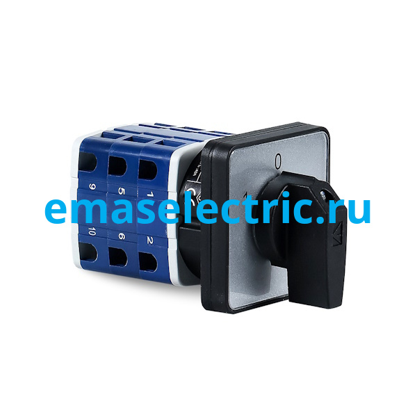 PSA040KD334S Переключатель полюсов 40А (1-0-2) 60˚, 3 полюса, рамка 64х64мм, 400В AC, IP54