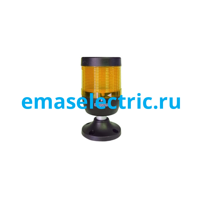 IK71L024XM02S Сигнальная колонна 70мм, одноцветная (желтый цвет), светодиод LED, алюм. патрубок 20мм. с основанием, 24В AC/DC, IP40