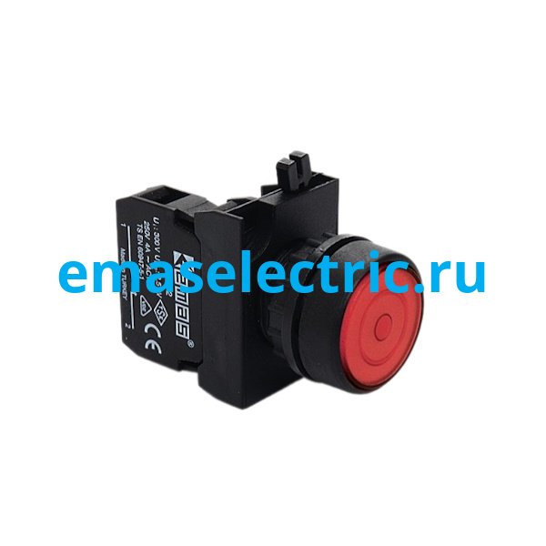 CP100FK Кнопка с фиксацией (1НО), красный цвет, серия CP (250В AC, 4А), IP65