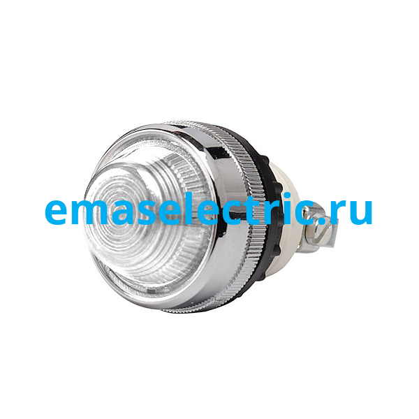 S220NB Сигнальная арматура 22мм, белый цвет, лампа накаливания, коническая линза, 230В AC