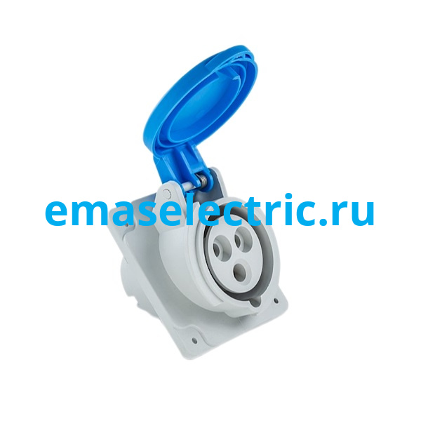 ECE316V4PE Наклонный корпус с гнездом 3*16 A (2P+E), стандарт CEE NORM, винтовое подключение (200-250В AC), IP44