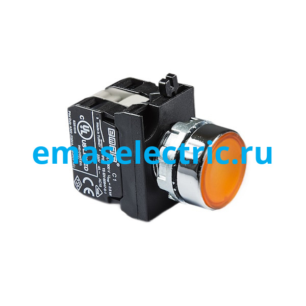 CM182DS Кнопка нажимная круглая с подсветкой-светодиод 12-30V AC/DC желтая (1НО+1НЗ) CM182DS Кнопка нажимная круглая с подсветкой-светодиод 12-30V AC/DC желтая (1НО+1НЗ)