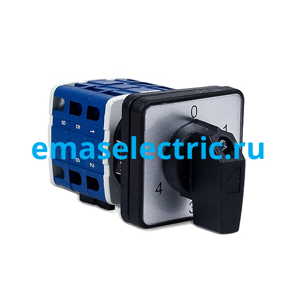PSA040KS134S Переключатель многоступенчатый 40А (0-4), 1 полюс, рамка 64х64мм, 400В AC, IP54