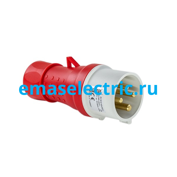 ECE416V5FU Корпус с вилкой 4*16 A (3P+E), стандарт CEE NORM, винтовое подключение (380-415В AC), IP44