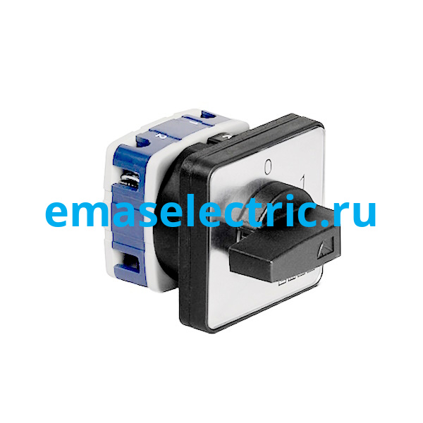 PSA040AK231S Переключатель двухпозиционный 40А (0-1) 60˚, 2 полюса, рамка 64х64мм, 400В AC, IP54