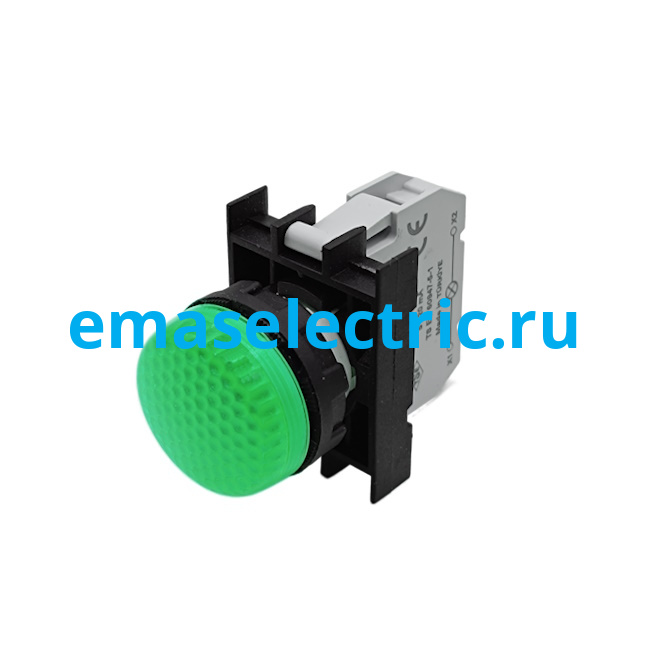 B0Y0XY Сигнальная арматура с блоком подсветки BY (зелёный светодиод, 100-230В AC), зелёный цвет, серия B, IP50