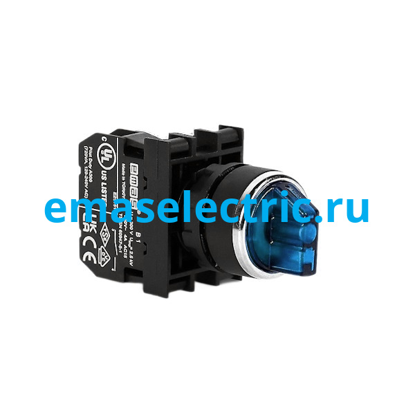 B100SL21M Переключатель Ø22мм. (0-I) 60° без фиксации, синий (1НО)